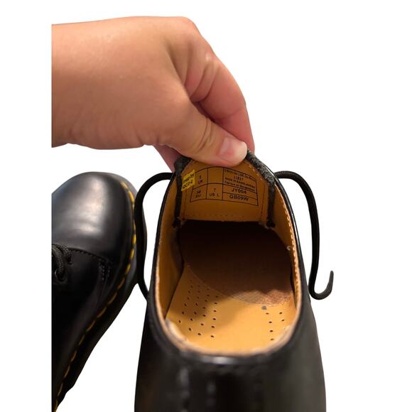 Dr. Martens 1461 Black Leather Oxfords Split Size 7/8 Y2K Grunge Punk Goth - Picture 6 of 10